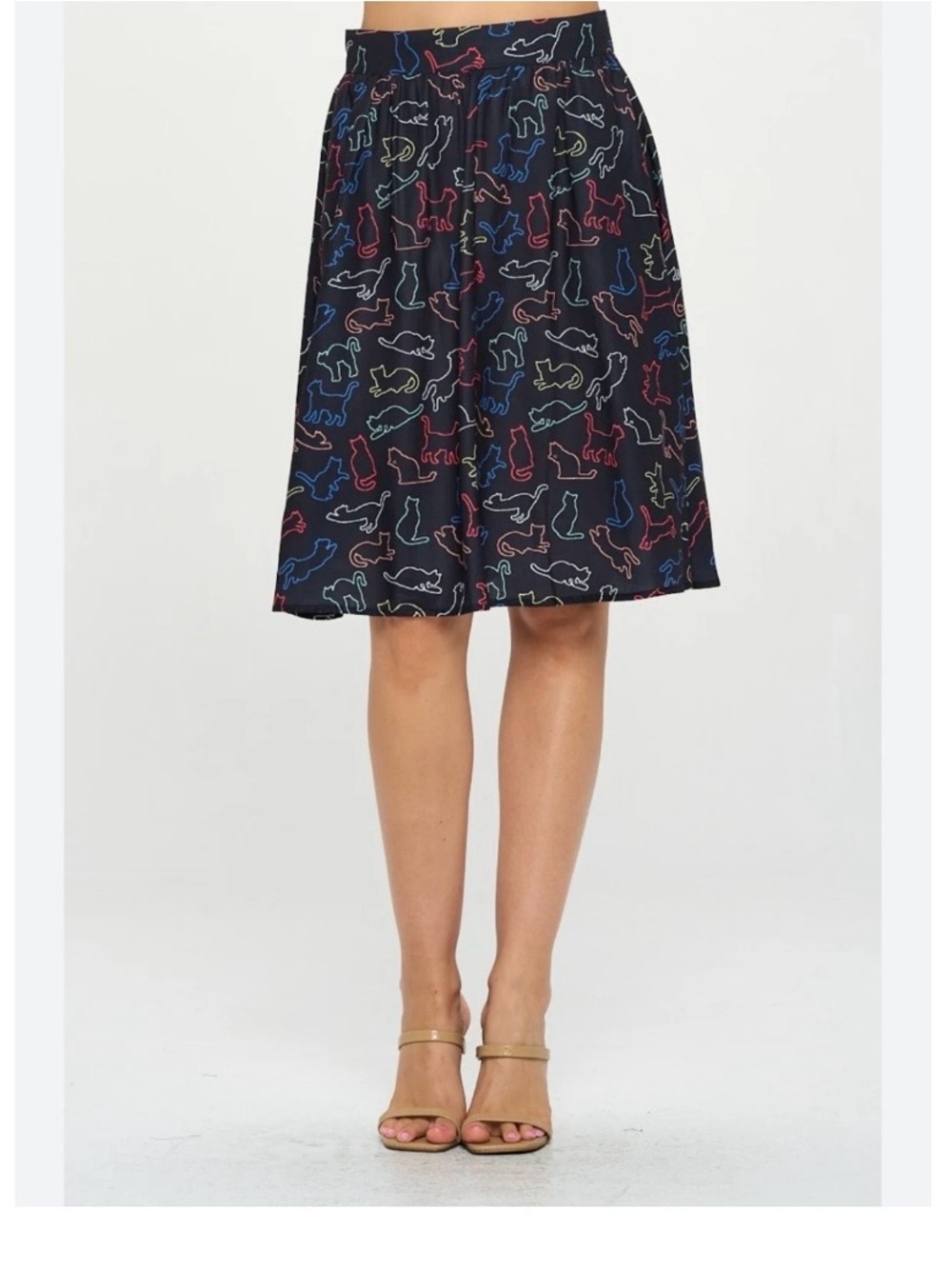 ModCloth rainbow cat print skirt